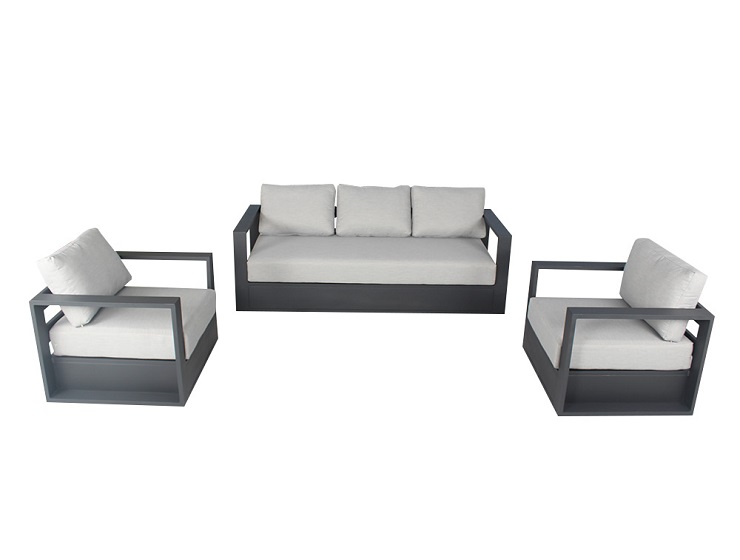 5 seater black aluminum patio furniture sofa 