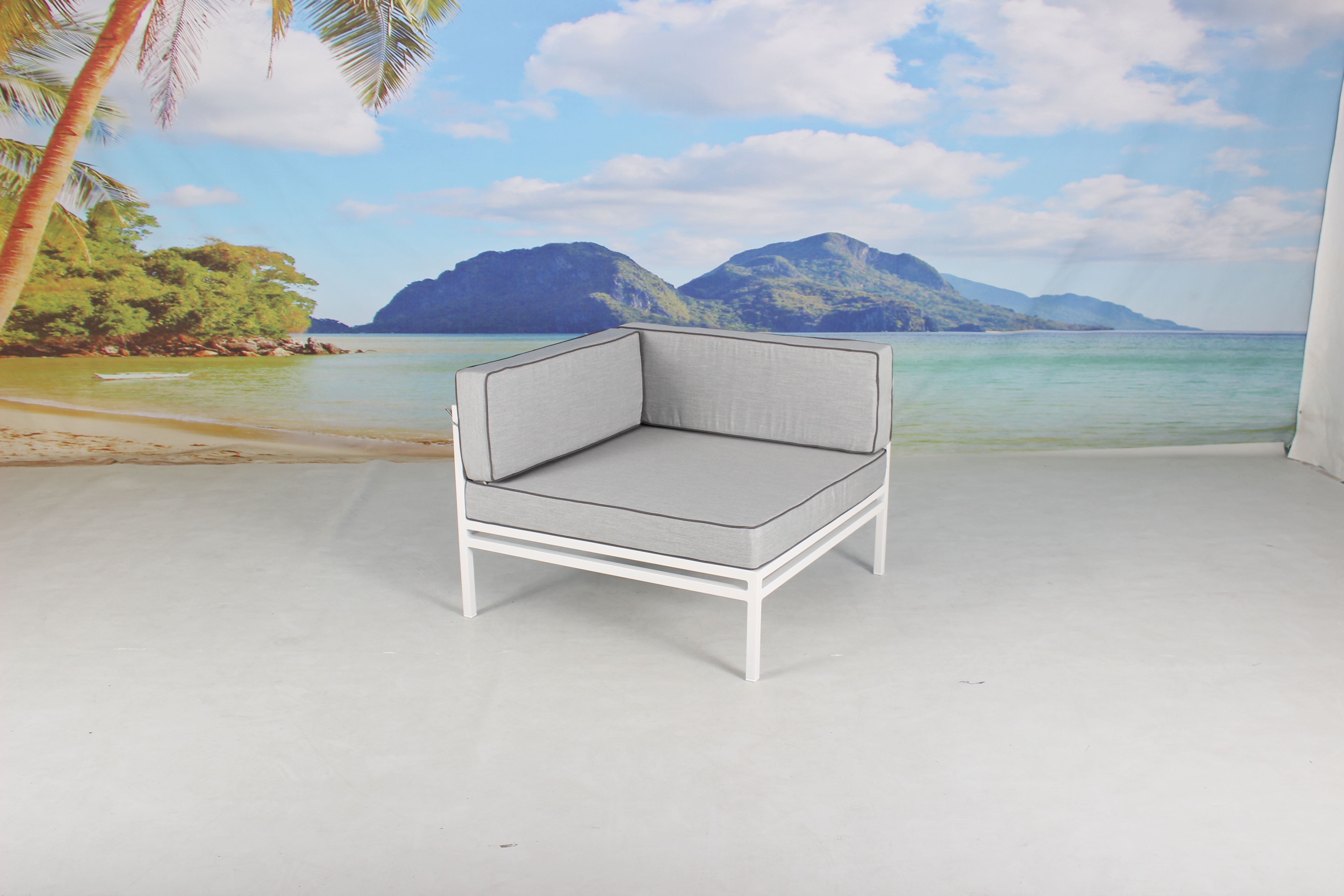 White aluminium garden sectional sofa set