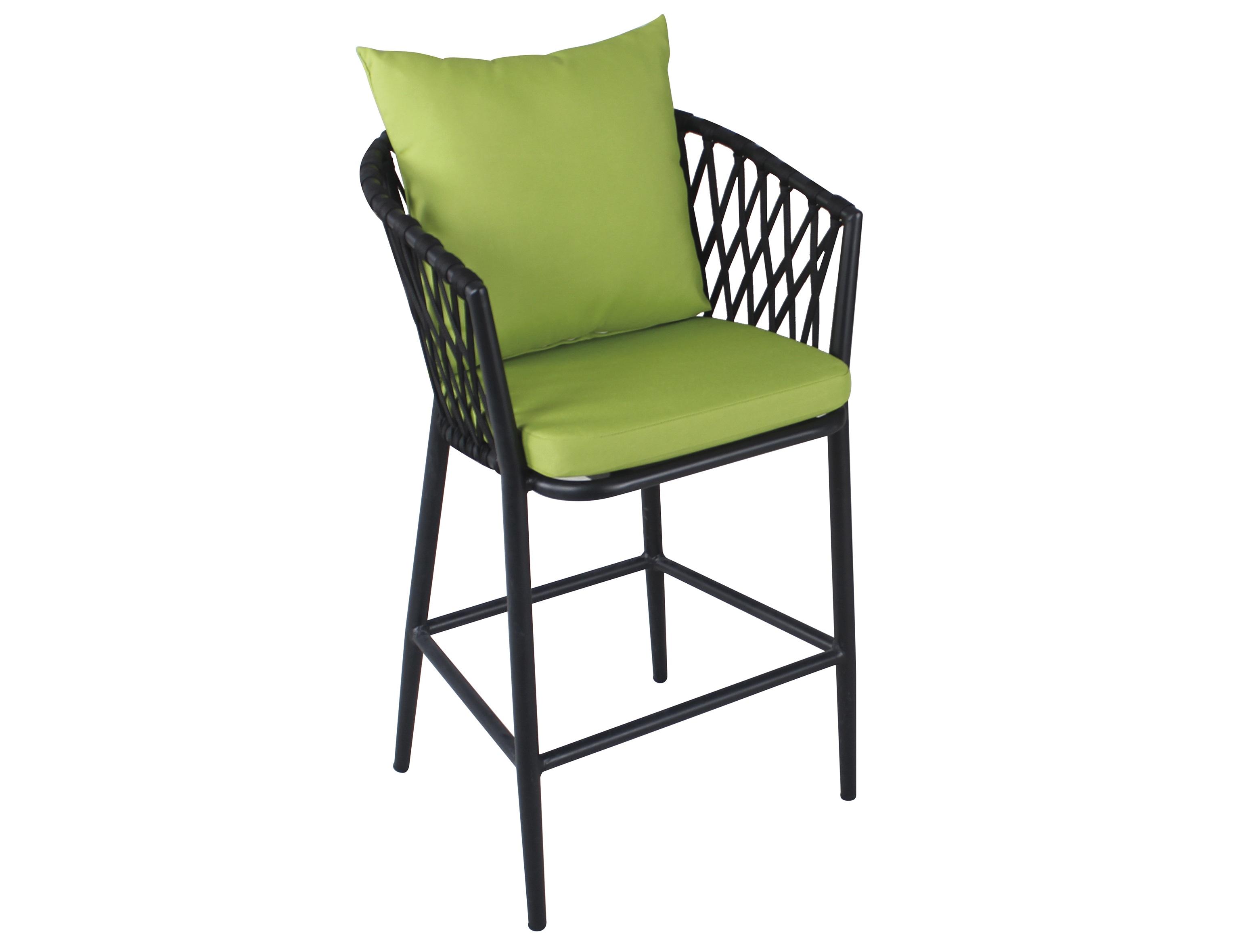 Black aluminum frame garden bar chair