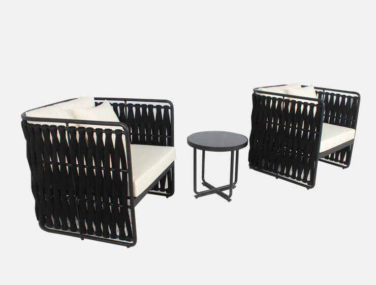 Belt black fashion outdoor single chair set
