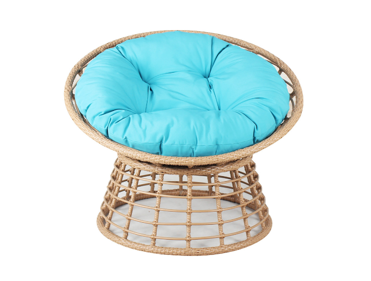 Outdoor rattan papasan chair with cushion
