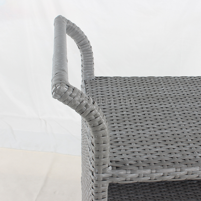wicker braided grey resort dining car