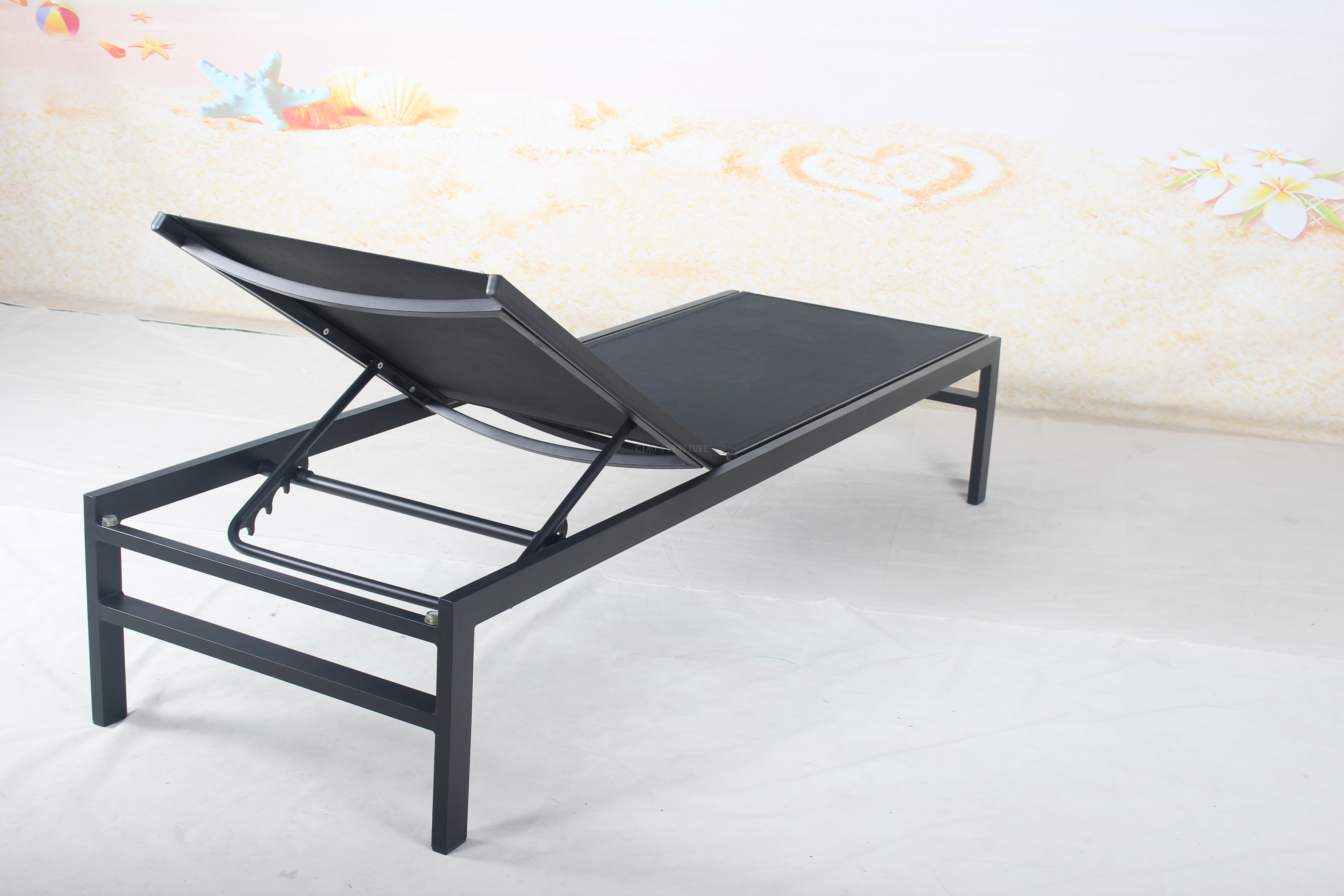 Aluminum frame textile pool chaise lounger