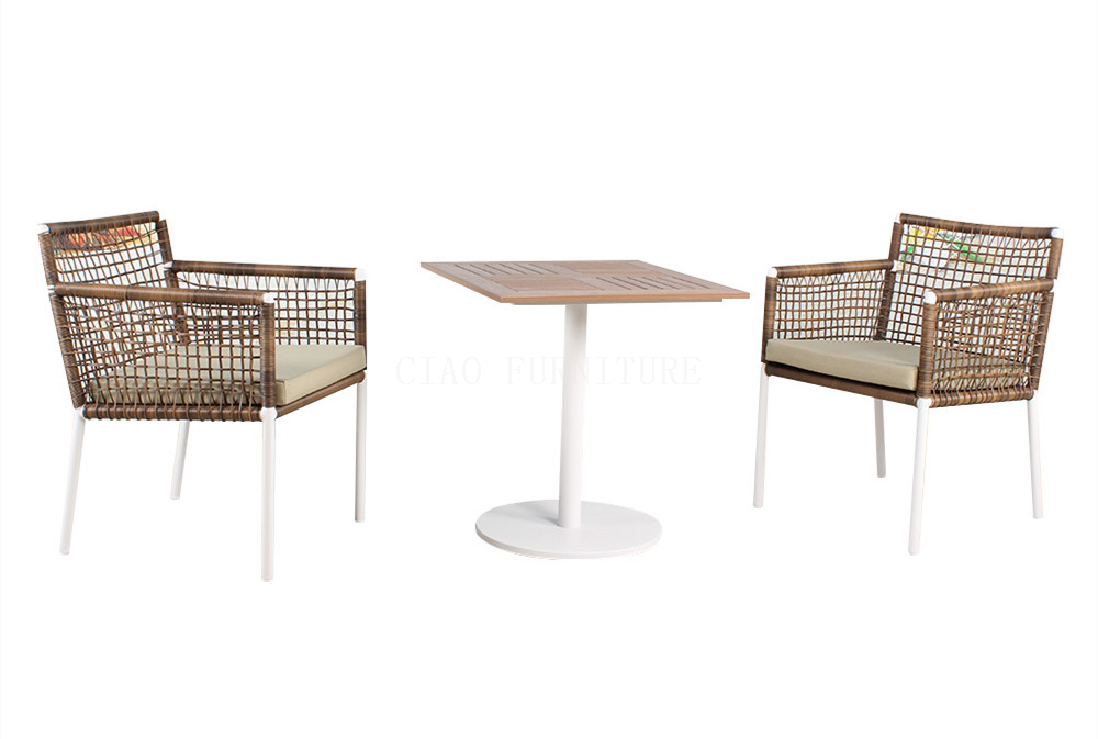 Outdoor hotel rattan table and chair furniture