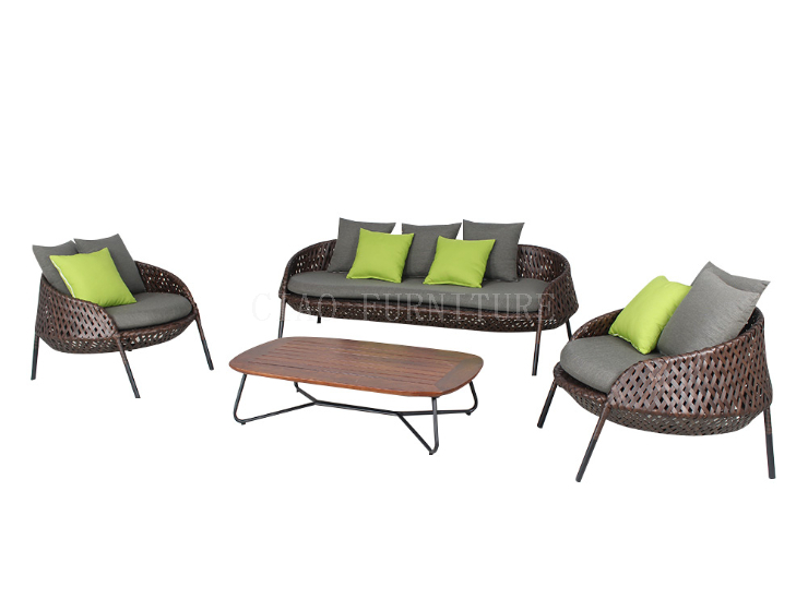 Modern outdoor patio wicker sofa set