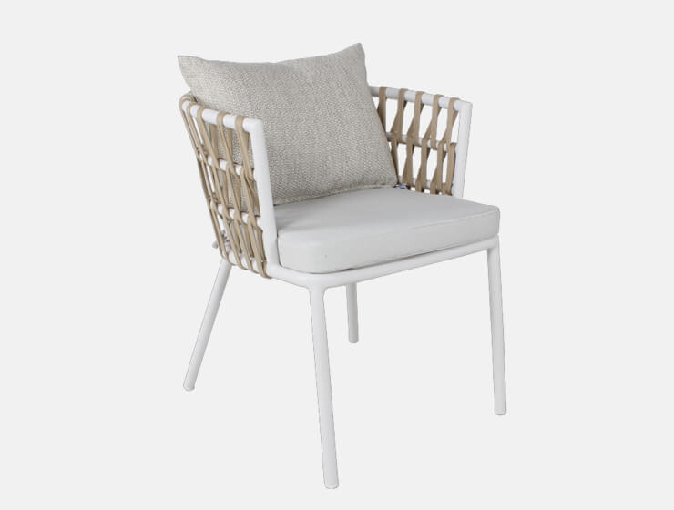 Patio outdoor aluminum arm dining chair