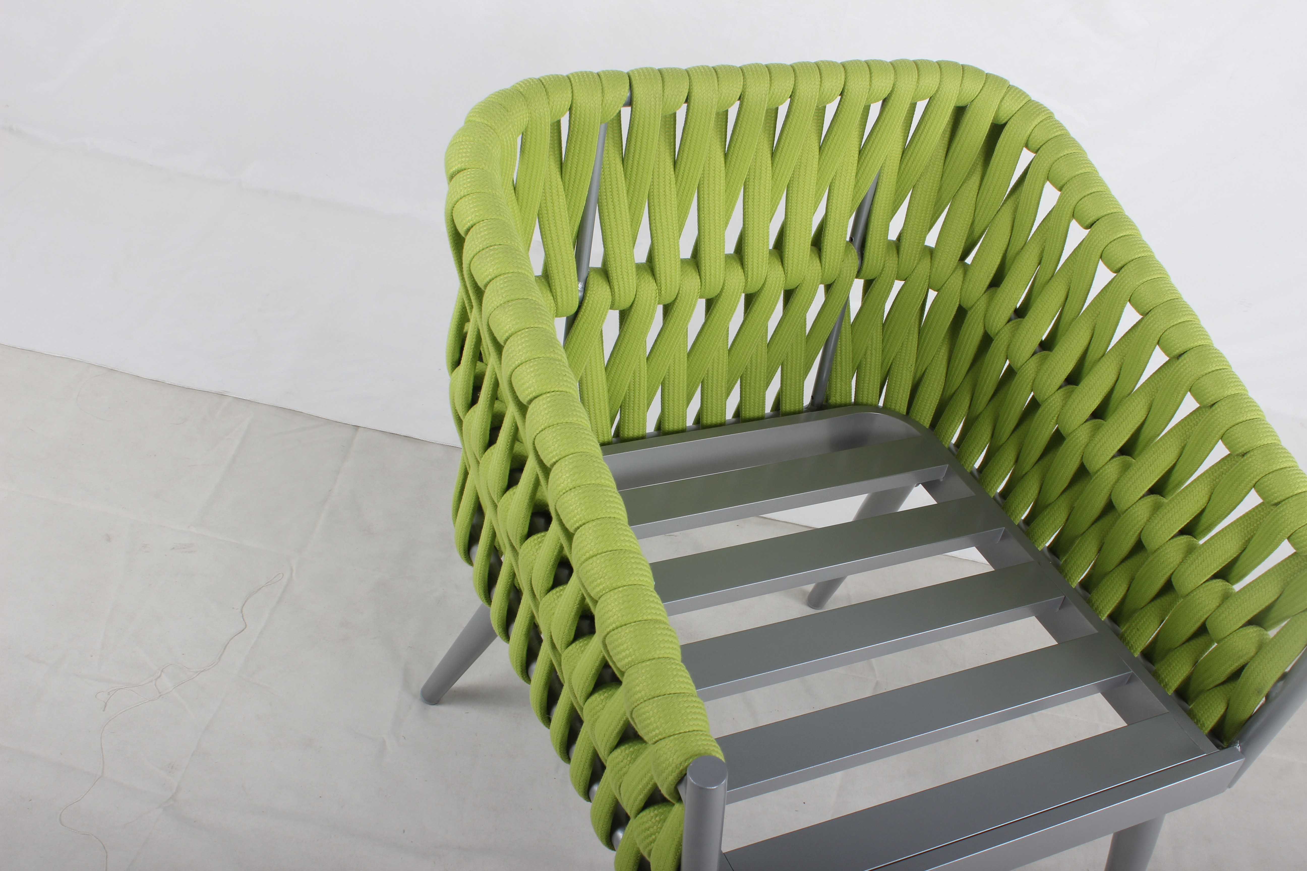 Belt woven green modern outdoor single chair