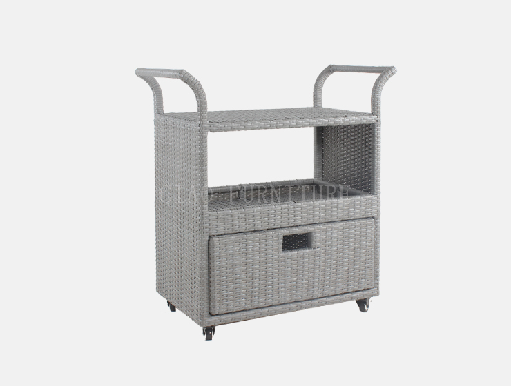 wicker braided grey resort dining car