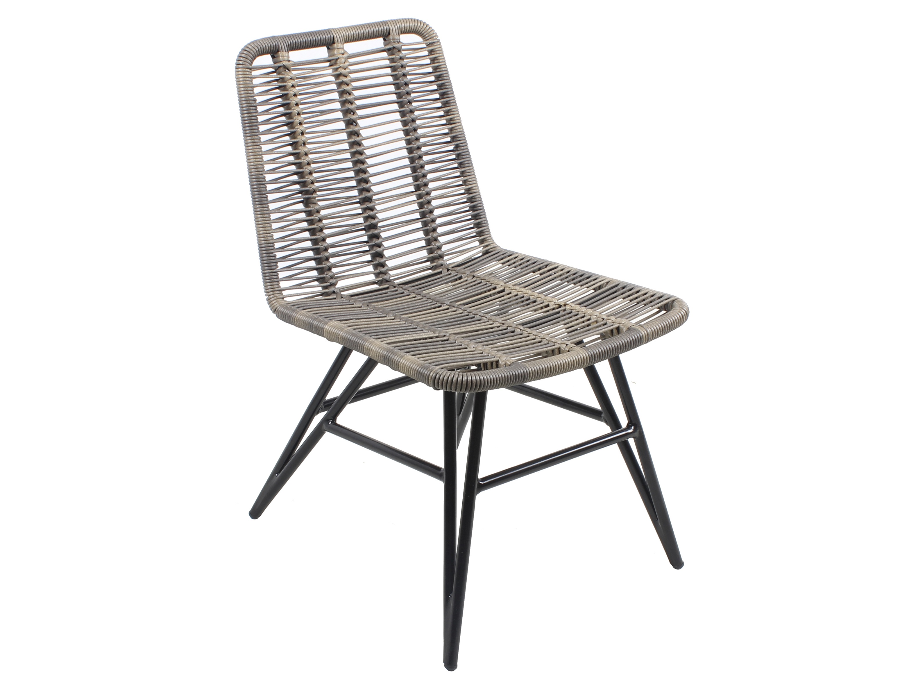 Outdoor round wicker armless dininig chair