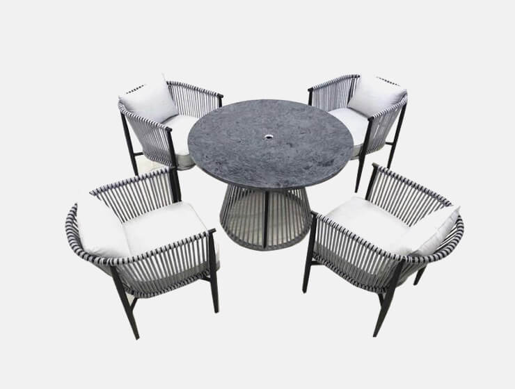 Marble Grey Outdoor Table for 4