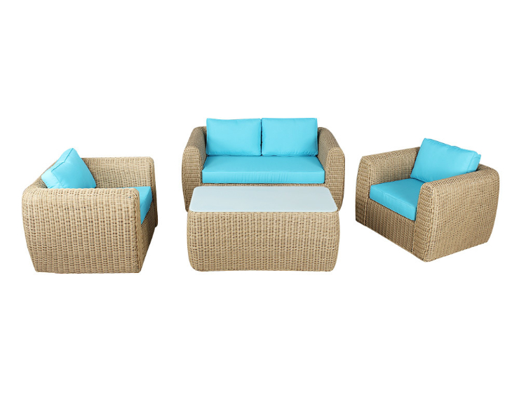 4 seater patio rattan couch furniture set