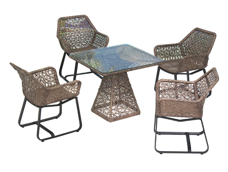 4 seater rattan garden table and chairs set 