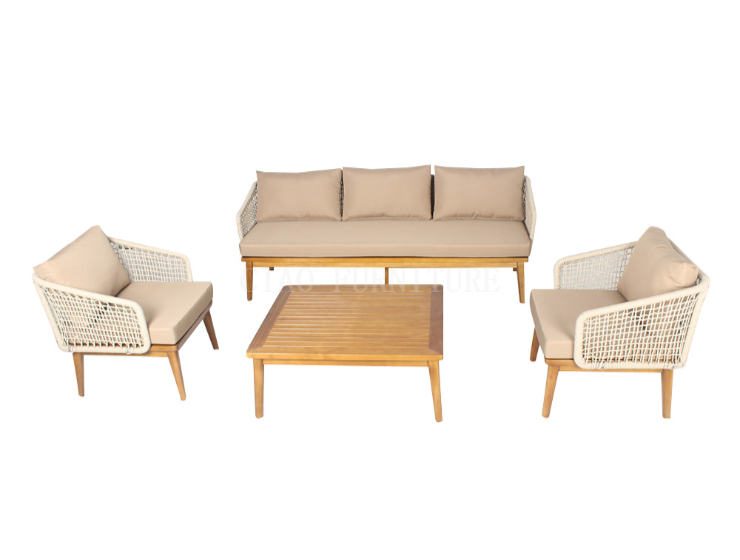 Leisure patio teakwood couch sofa set 