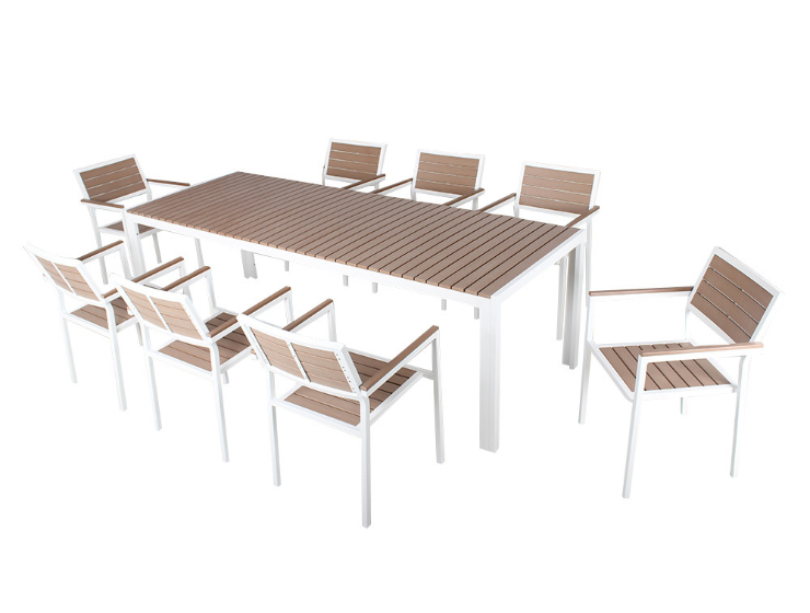 Plastic wood outdoor restaurant dining table sets