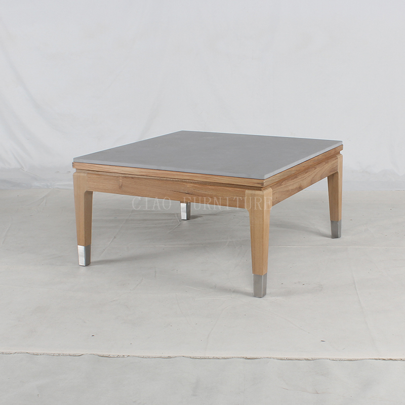 Square grey wood slate modern outdoor table