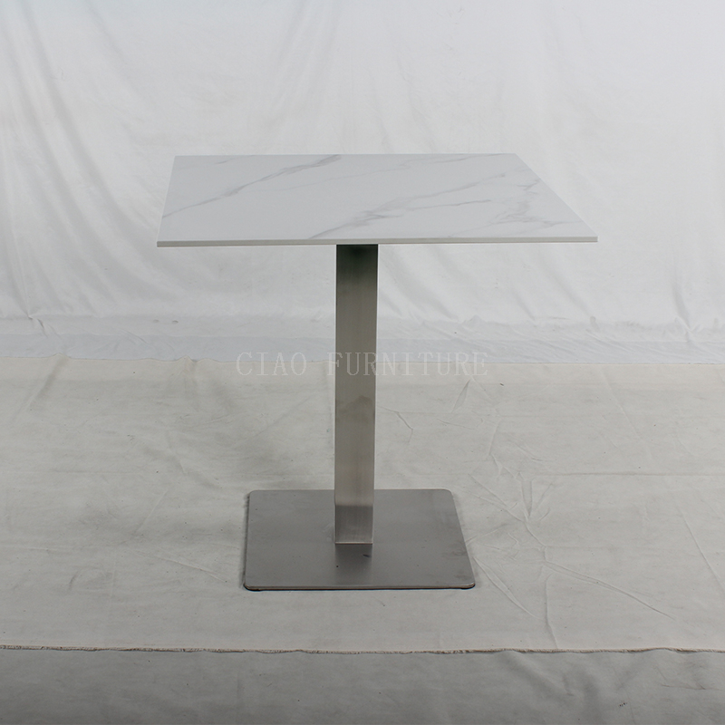 Square outdoor restaurant dining table