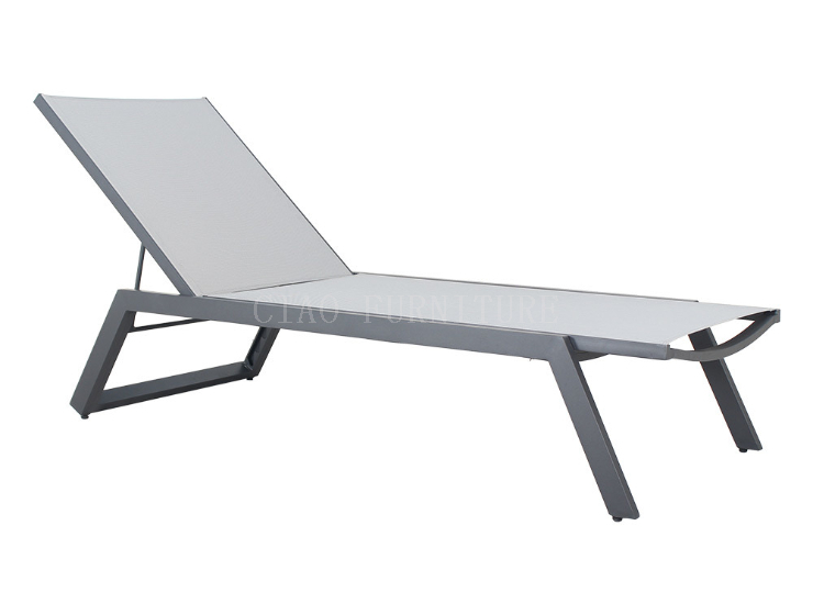 Aluminum adjustable outdoor chaise lounge