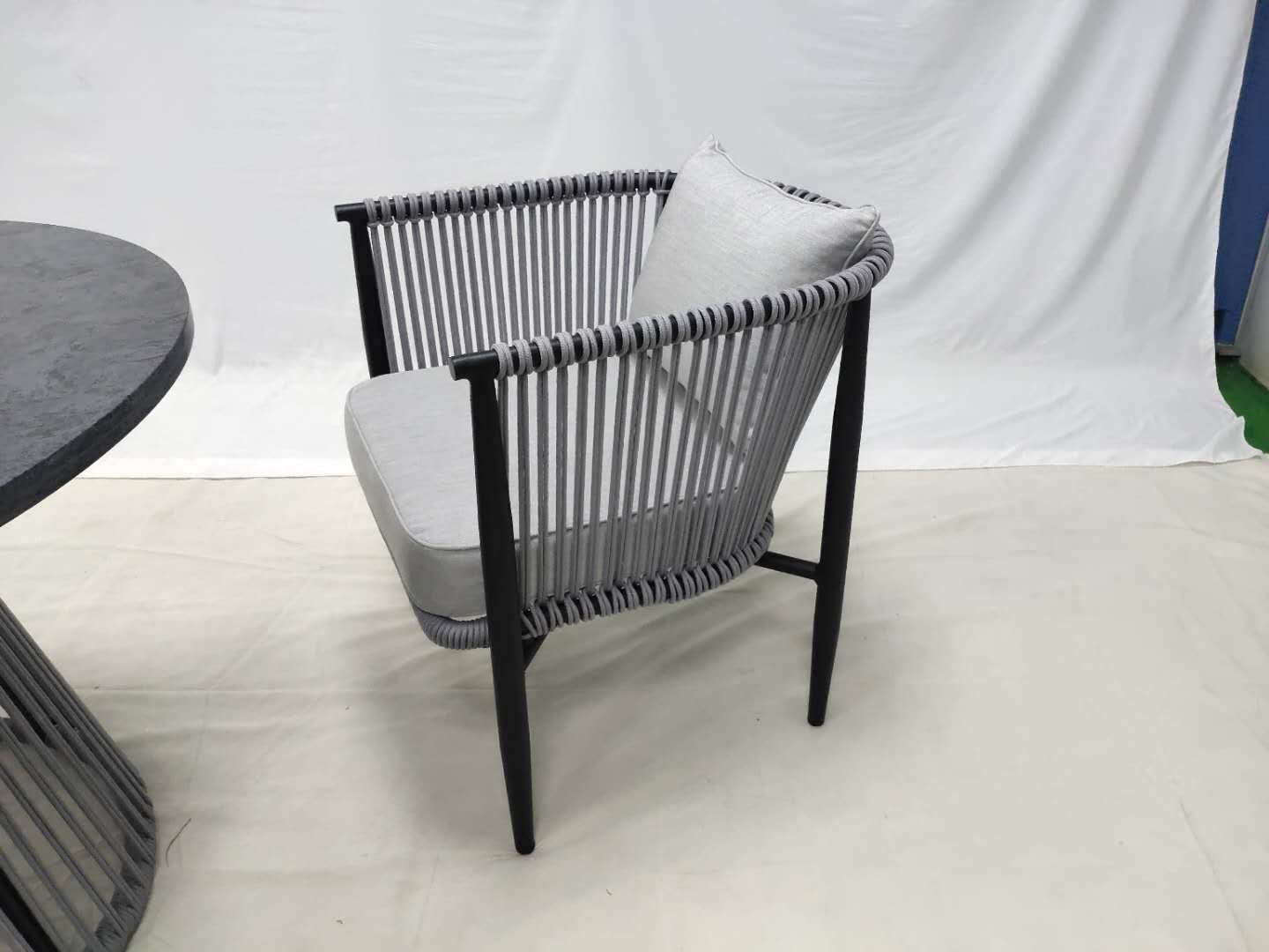Rope gray stylish hotel outdoor chair